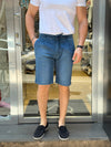 BERMUDA UOMO JEANS CHAMBRAY TASCA AMERICA PINCES MADE IN ITALY
