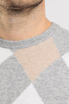 MAGLIA UOMO GIROCOLLO MAGLIONCINO A ROMBI MISTO CASHMERE