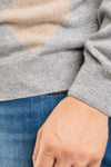MAGLIA UOMO GIROCOLLO MAGLIONCINO A ROMBI MISTO CASHMERE
