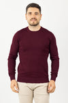 MEN'S CREW NECK BASIC SEMI SLIM SOLID COLOR SWEATER
