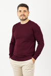 MEN'S CREW NECK BASIC SEMI SLIM SOLID COLOR SWEATER