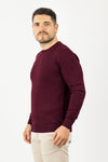MEN'S CREW NECK BASIC SEMI SLIM SOLID COLOR SWEATER