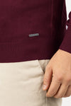 MEN'S CREW NECK BASIC SEMI SLIM SOLID COLOR SWEATER