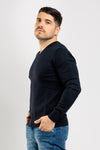 MAGLIA UOMO SCOLLO A V BASIC SLIM COMFORT MAGLIONCINO TINTA UNITA CASUAL