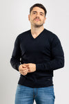 MAGLIA UOMO SCOLLO A V BASIC SLIM COMFORT MAGLIONCINO TINTA UNITA CASUAL