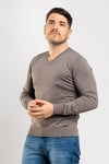 MAGLIA UOMO SCOLLO A V BASIC SLIM COMFORT MAGLIONCINO TINTA UNITA CASUAL