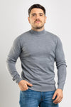 MEN'S BASIC SOLID COLOUR TURTLENECK SWEATER HALF COLLAR