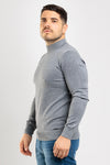 MEN'S BASIC SOLID COLOUR TURTLENECK SWEATER HALF COLLAR
