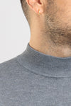 MEN'S BASIC SOLID COLOUR TURTLENECK SWEATER HALF COLLAR