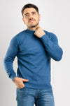 MEN'S BASIC SOLID COLOUR TURTLENECK SWEATER HALF COLLAR