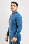 MEN'S BASIC SOLID COLOUR TURTLENECK SWEATER HALF COLLAR