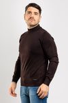 MEN'S BASIC SOLID COLOUR TURTLENECK SWEATER HALF COLLAR