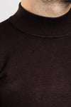 MEN'S BASIC SOLID COLOUR TURTLENECK SWEATER HALF COLLAR