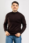 MEN'S BASIC SOLID COLOUR TURTLENECK SWEATER HALF COLLAR