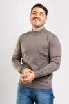 MEN'S BASIC SOLID COLOUR TURTLENECK SWEATER HALF COLLAR