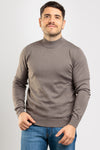 MEN'S BASIC SOLID COLOUR TURTLENECK SWEATER HALF COLLAR