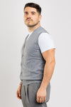 MEN'S BASIC SOLID COLOR BUTTONED VEST