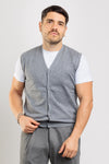 MEN'S BASIC SOLID COLOR BUTTONED VEST