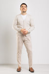 BASIC MEN'S SOLID COLOR SEMI SLIM BUTTON CARDIGAN
