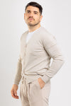 BASIC MEN'S SOLID COLOR SEMI SLIM BUTTON CARDIGAN