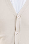 BASIC MEN'S SOLID COLOR SEMI SLIM BUTTON CARDIGAN