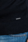 MAGLIA UOMO GIROCOLLO MAGLIONE TINTA UNITA CON PATCH OPIFICIO