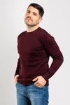MAGLIA UOMO GIROCOLLO MAGLIONE TINTA UNITA CON PATCH OPIFICIO