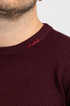 MAGLIA UOMO GIROCOLLO MAGLIONE TINTA UNITA CON PATCH OPIFICIO