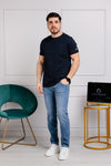 MEN'S SHORT SLEEVE T-SHIRT DATCH CREW NECK BASIC SWEATER