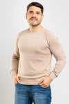 MAGLIA UOMO GIROCOLLO MAGLIONCINO TINTA UNITA MANICA RAGLAN BASIC