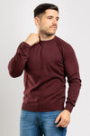 MAGLIA UOMO GIROCOLLO MAGLIONCINO TINTA UNITA MANICA RAGLAN BASIC