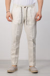 PANTALONE UOMO PANTALACCIO LINO COTONE TASCA AMERICA