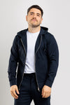 FELPA UOMO CON CAPPUCCIO E ZIP JERSEY PUNTO MILANO MADE IN ITALY