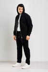 FELPA UOMO CON CAPPUCCIO E ZIP JERSEY PUNTO MILANO MADE IN ITALY