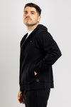 FELPA UOMO CON CAPPUCCIO E ZIP JERSEY PUNTO MILANO MADE IN ITALY