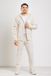 FELPA UOMO CON CAPPUCCIO E ZIP JERSEY PUNTO MILANO MADE IN ITALY