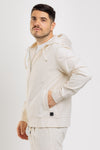 FELPA UOMO CON CAPPUCCIO E ZIP JERSEY PUNTO MILANO MADE IN ITALY