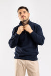 MAGLIA UOMO MEZZA ZIP MAGLIONE LANA COLLO ALTO BARULO MADE IN ITALY