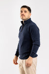 MAGLIA UOMO MEZZA ZIP MAGLIONE LANA COLLO ALTO BARULO MADE IN ITALY