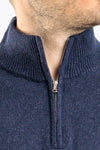MAGLIA UOMO MEZZA ZIP MAGLIONE LANA COLLO ALTO BARULO MADE IN ITALY