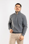 MAGLIA UOMO MEZZA ZIP MAGLIONE LANA COLLO ALTO BARULO MADE IN ITALY