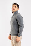 MAGLIA UOMO MEZZA ZIP MAGLIONE LANA COLLO ALTO BARULO MADE IN ITALY
