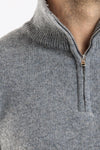 MAGLIA UOMO MEZZA ZIP MAGLIONE LANA COLLO ALTO BARULO MADE IN ITALY