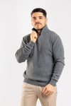 MAGLIA UOMO MEZZA ZIP MAGLIONE LANA COLLO ALTO BARULO MADE IN ITALY