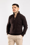 MAGLIA UOMO MEZZA ZIP MAGLIONE LANA COLLO ALTO BARULO MADE IN ITALY