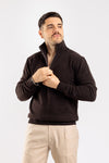 MAGLIA UOMO MEZZA ZIP MAGLIONE LANA COLLO ALTO BARULO MADE IN ITALY