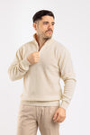 MAGLIA UOMO MEZZA ZIP MAGLIONE LANA COLLO ALTO BARULO MADE IN ITALY