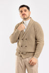 CARDIGAN UOMO DOPPIOPETTO GIACCA COLLO SCIALLATO A COSTINE