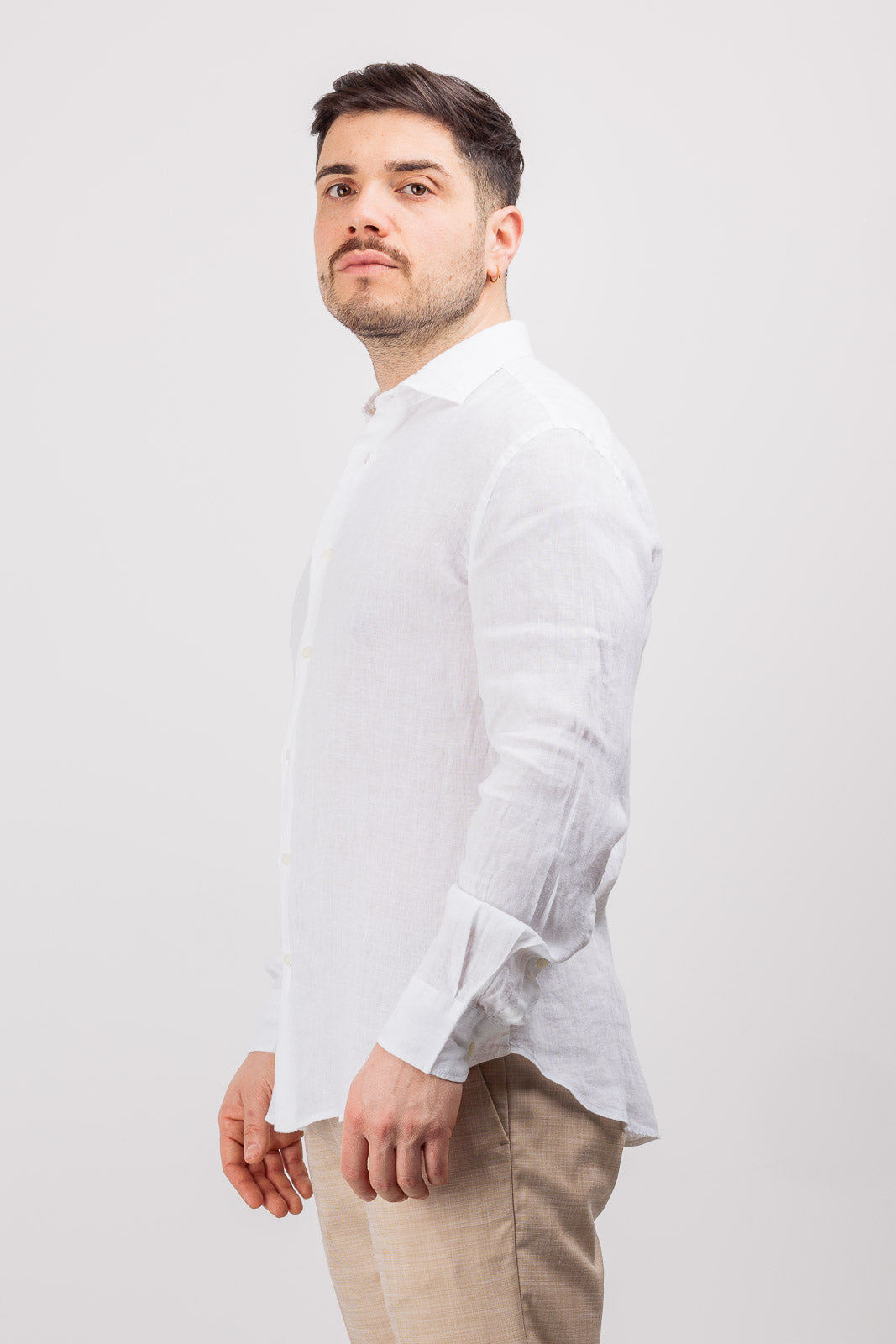 Camicia Uomo Metà Fit Business Casual Matrimonio Maglia Stiro-Facile Manica - Foto 11