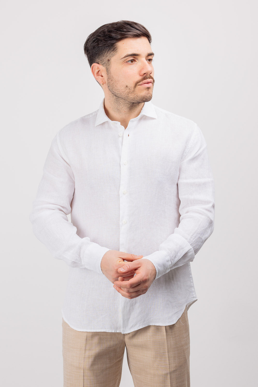 Camice Da Lavoro Uomo Camicia Uomo Di Lino Cotone, Camicia Uomo